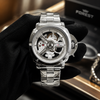 FOREST Silver Skeleton Luxury Men's Watch