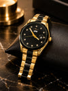 Forest Luxury Gold & Black Stainless Steel Analog Watch