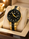 Forest Luxury Gold & Black Stainless Steel Analog Watch