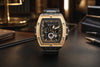 FORRAD Skeleton Gold & Black Luxury Men's Watch